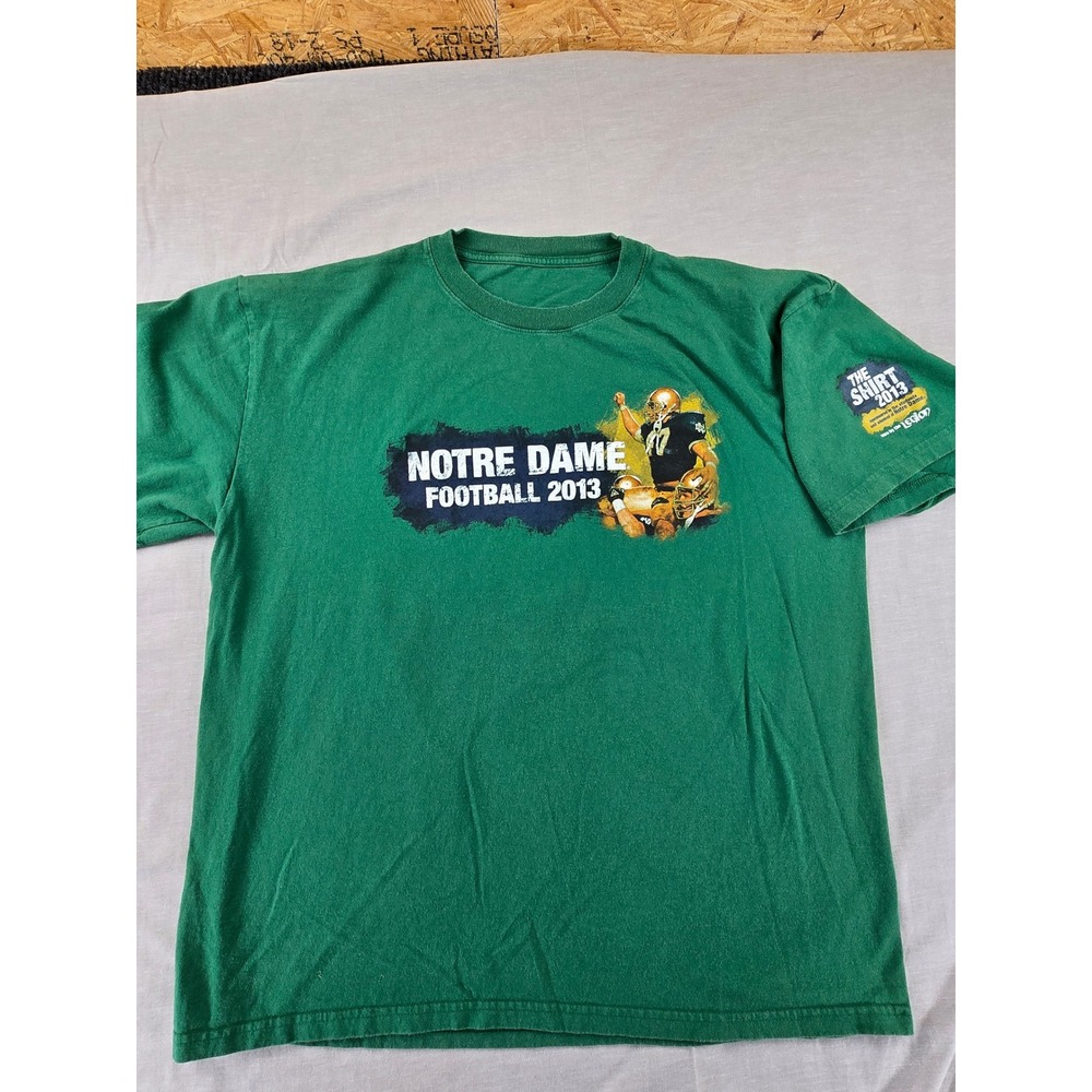Notre Dame Football 2013 The Shirt Green Graphic T-Shirt Mens XL 100% Cotton
